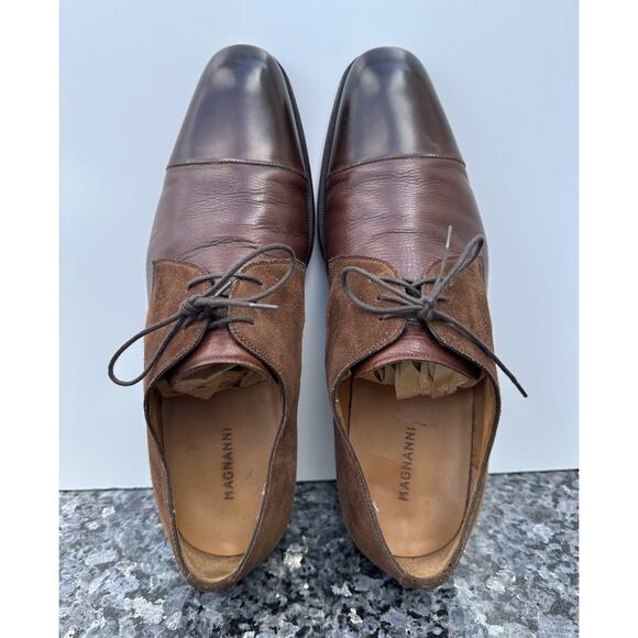 Magnanni Shoes Cap Toe Brown Leather/ Suede Men’s Size 13 main image 5
